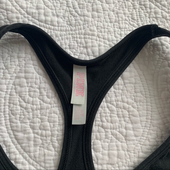 PINK Black Racerback Sports Bra with Elastic Band - Picture 7 of 10